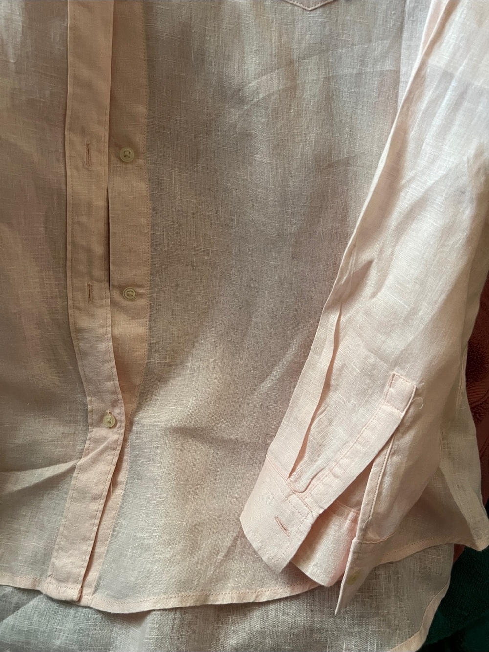 GAP Pale Pink Relaxed Button-Down Shirt - Picture 3 of 7